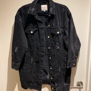 Oversized Black Denim Jacket